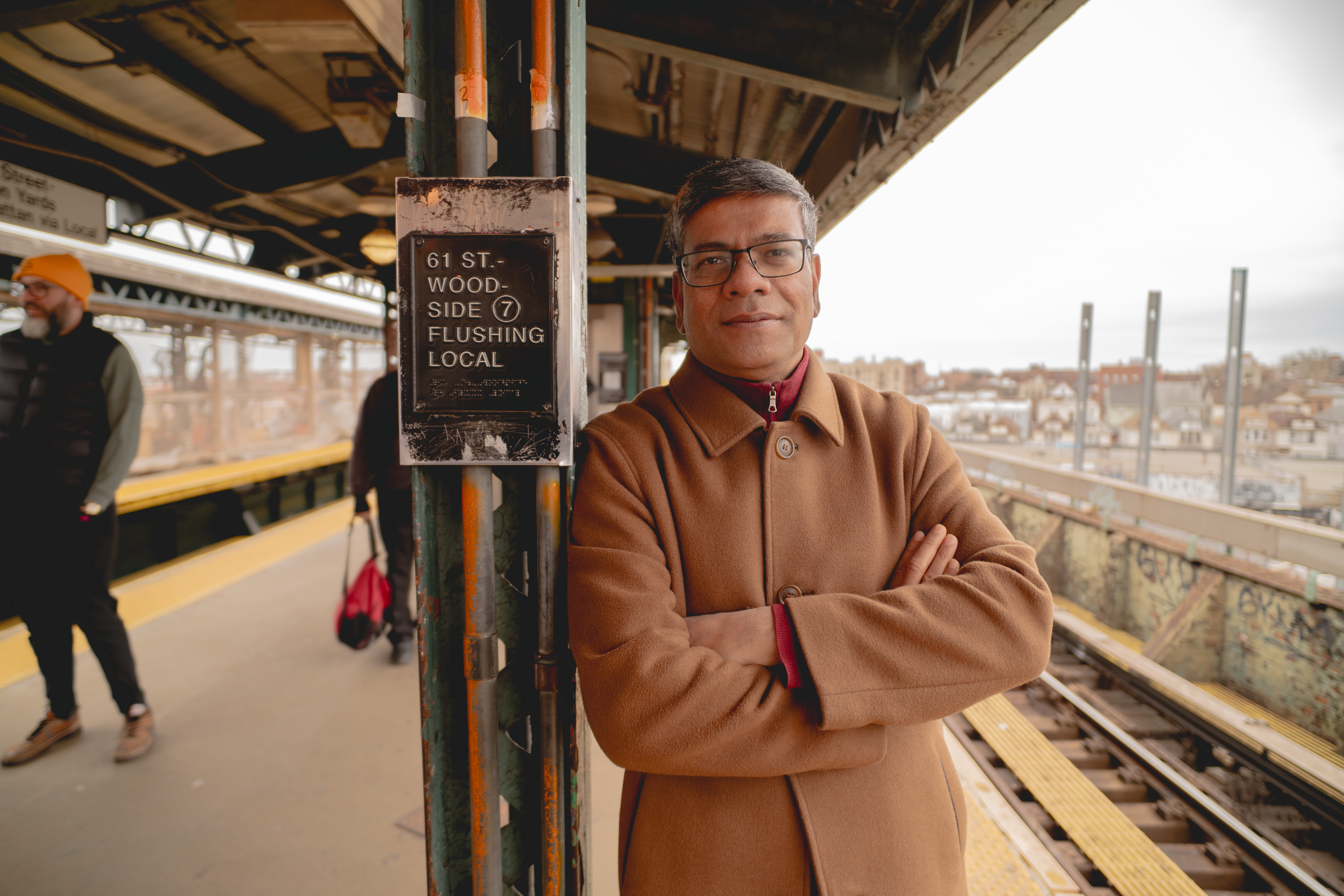 Shamsul Haque at the 61st Street Woodside station on the 7 train